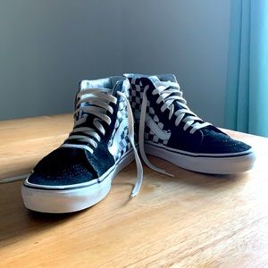 Van's Black and White Checkerboard Sk-8 Hi Men's size 9.0 Women's size 10.5